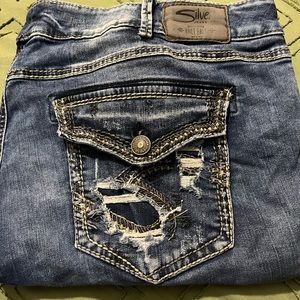 Silver boot cut jeans